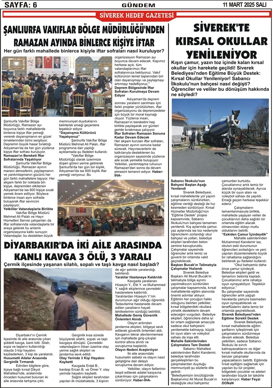 11.03.2025 Tarihli Gazetemiz