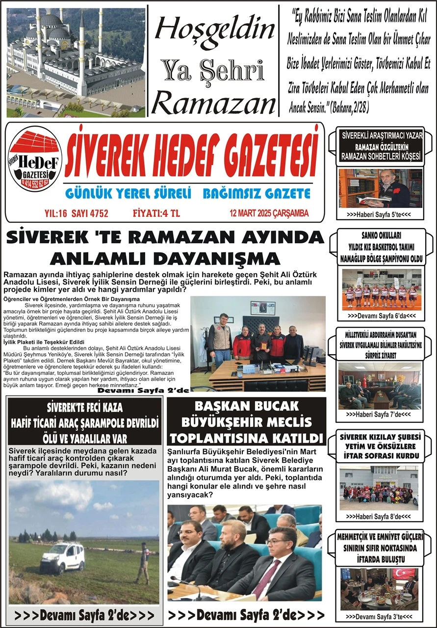 12.03.2025 Tarihli Gazetemiz