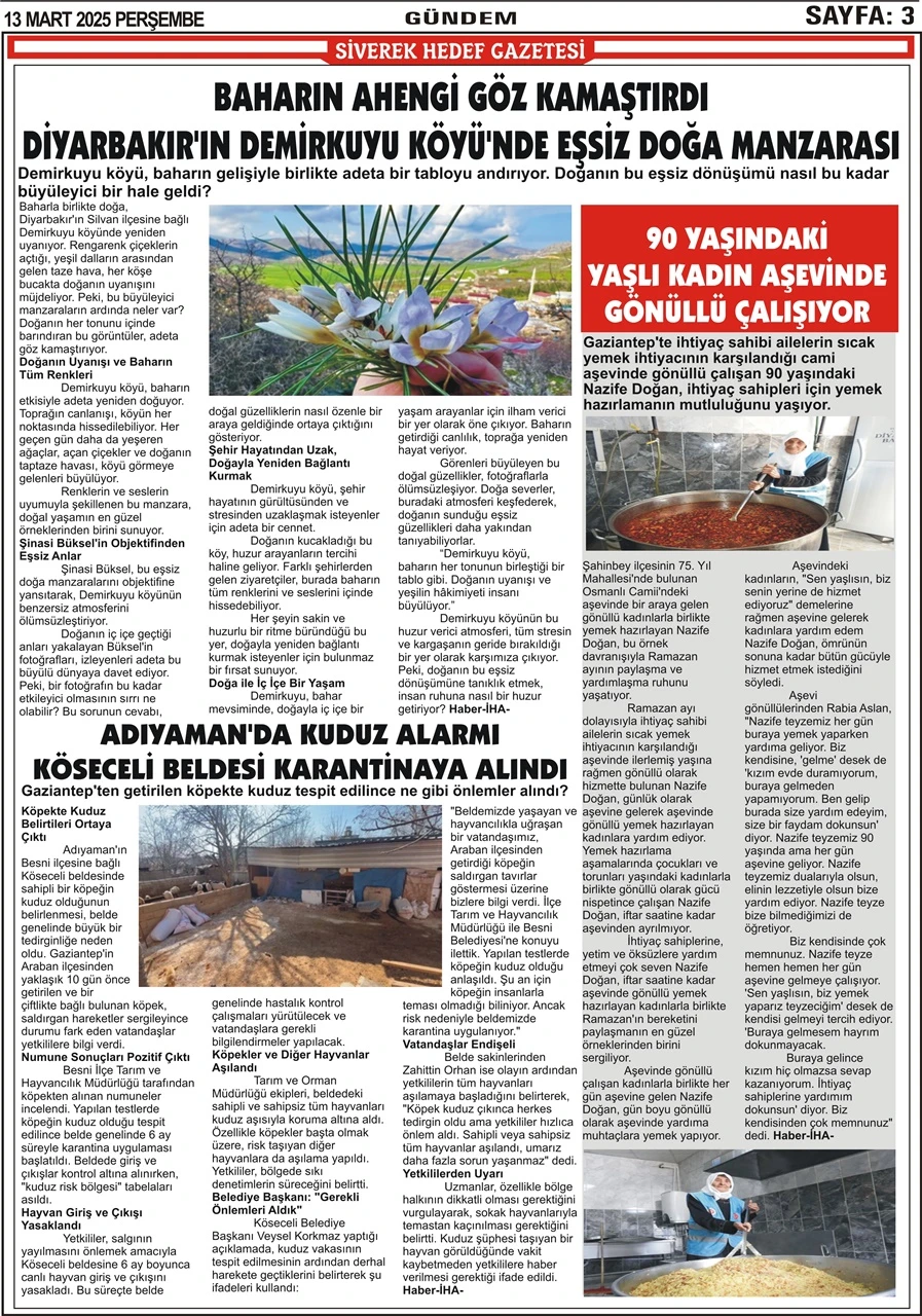 13.03.2025 Tarihli Gazetemiz