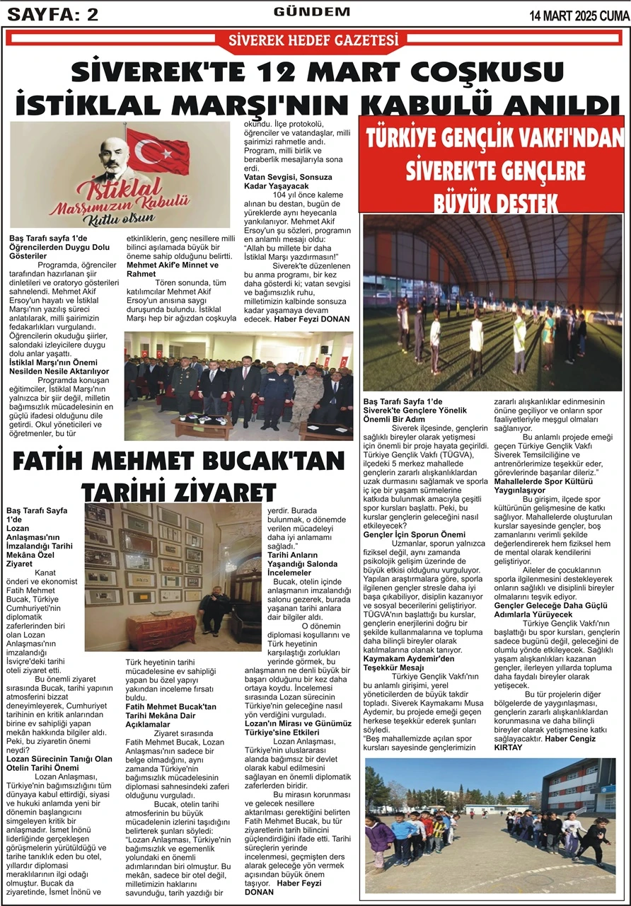 14.03.2025 Tarihli Gazetemiz