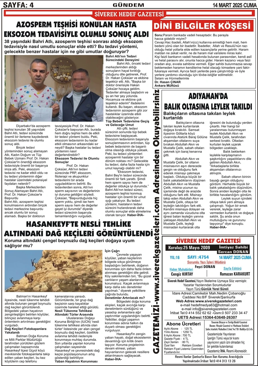 14.03.2025 Tarihli Gazetemiz