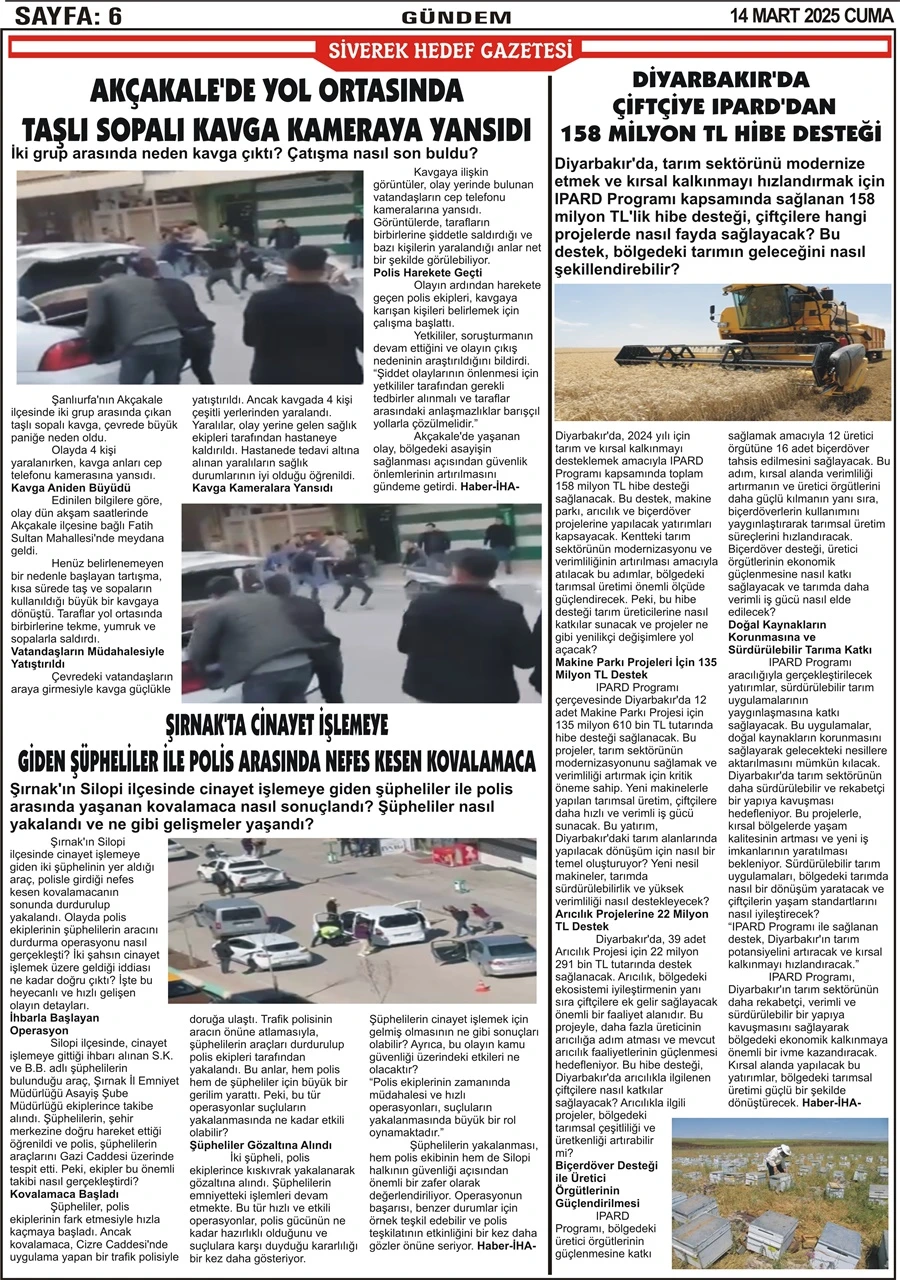 14.03.2025 Tarihli Gazetemiz