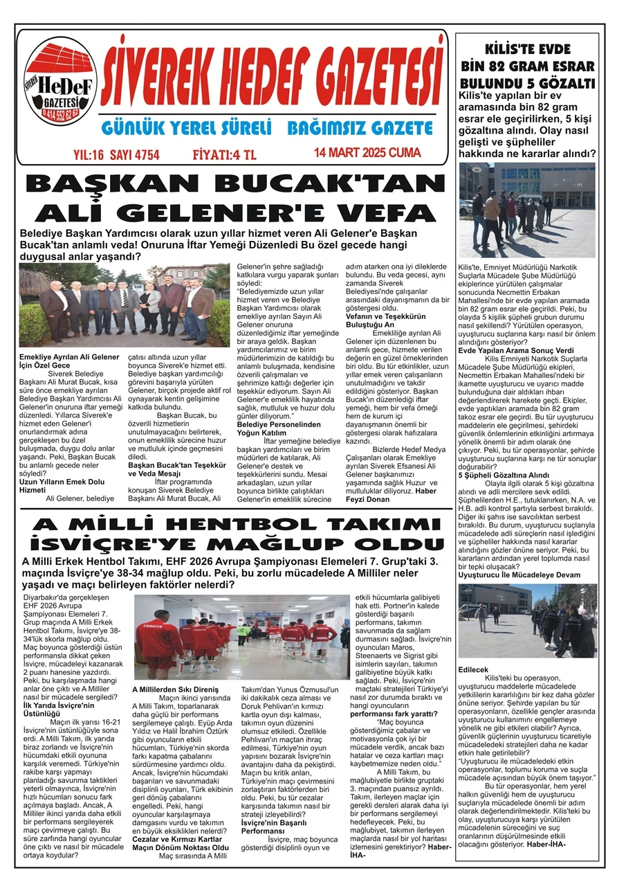 14.03.2025 Tarihli Gazetemiz