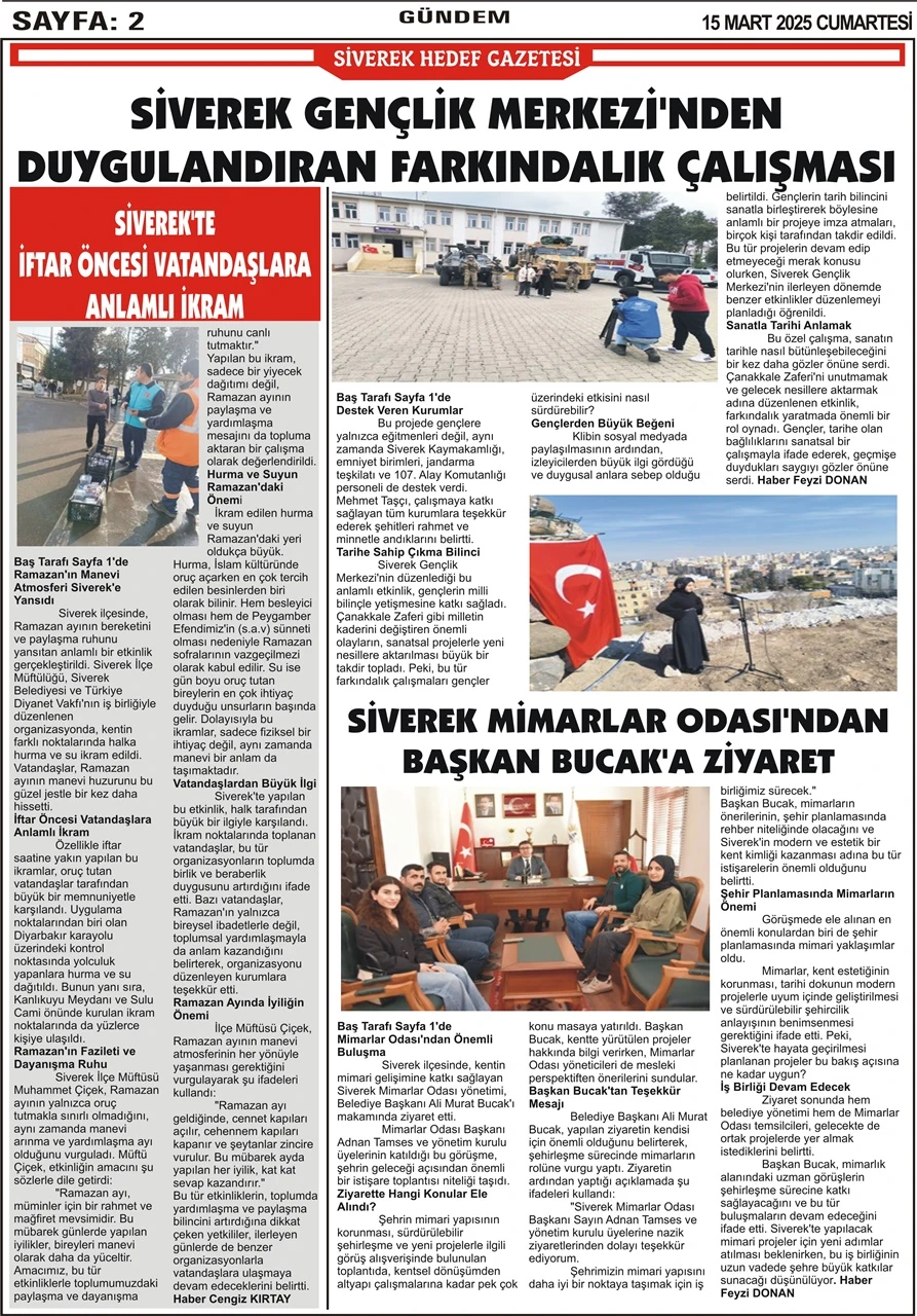 15.03.2025 Tarihli Gazetemiz