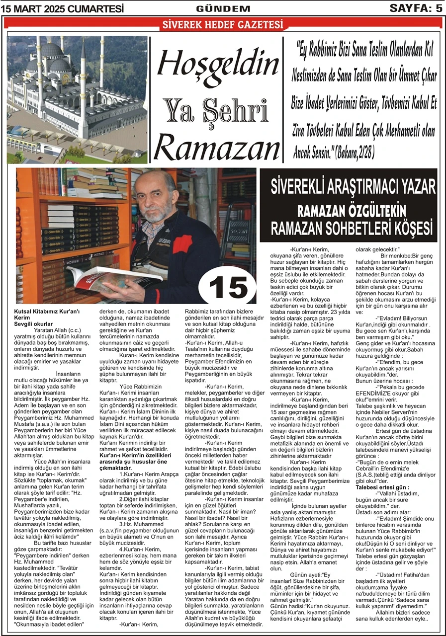 15.03.2025 Tarihli Gazetemiz