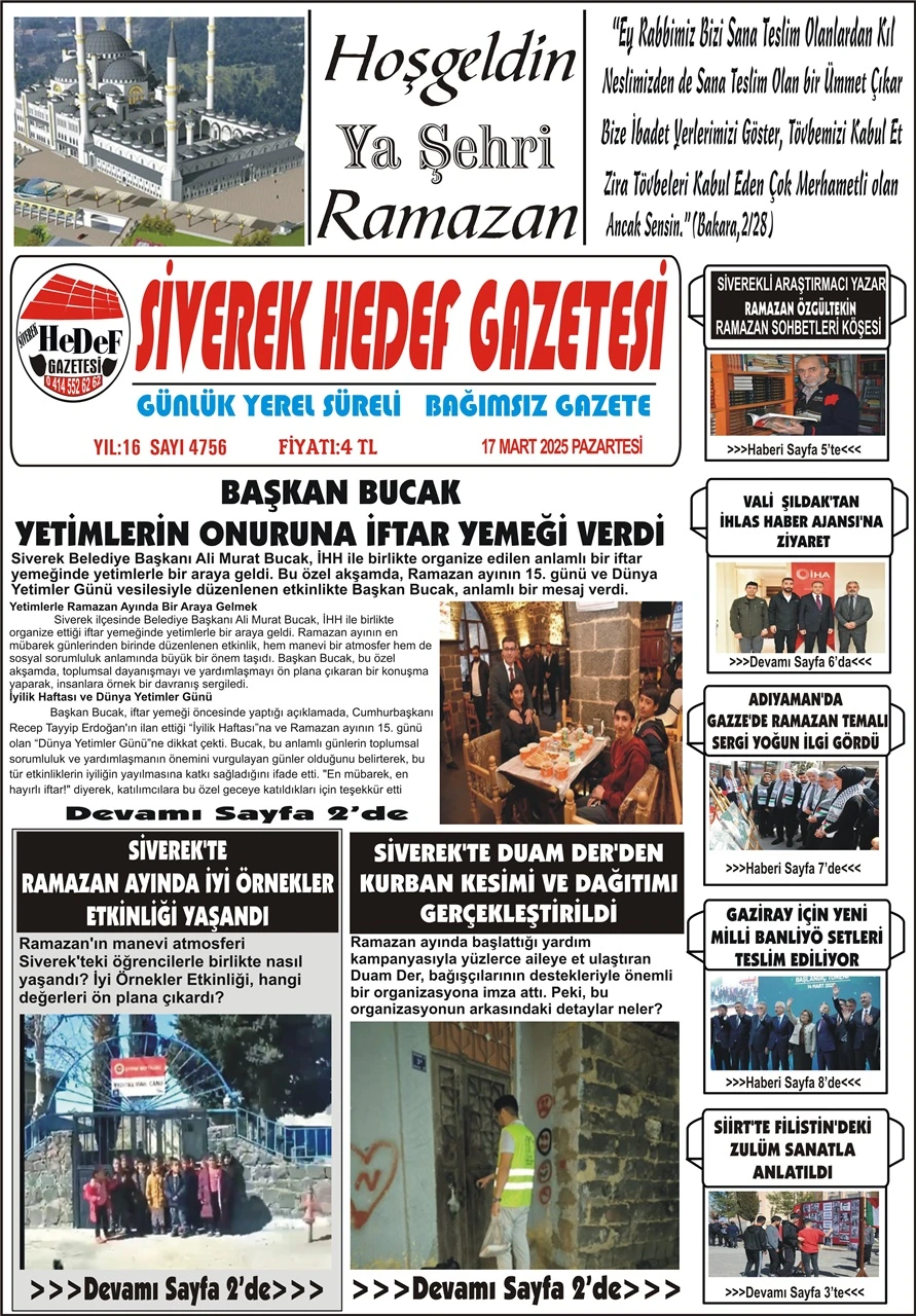 17.03.2025 Tarihli Gazetemiz