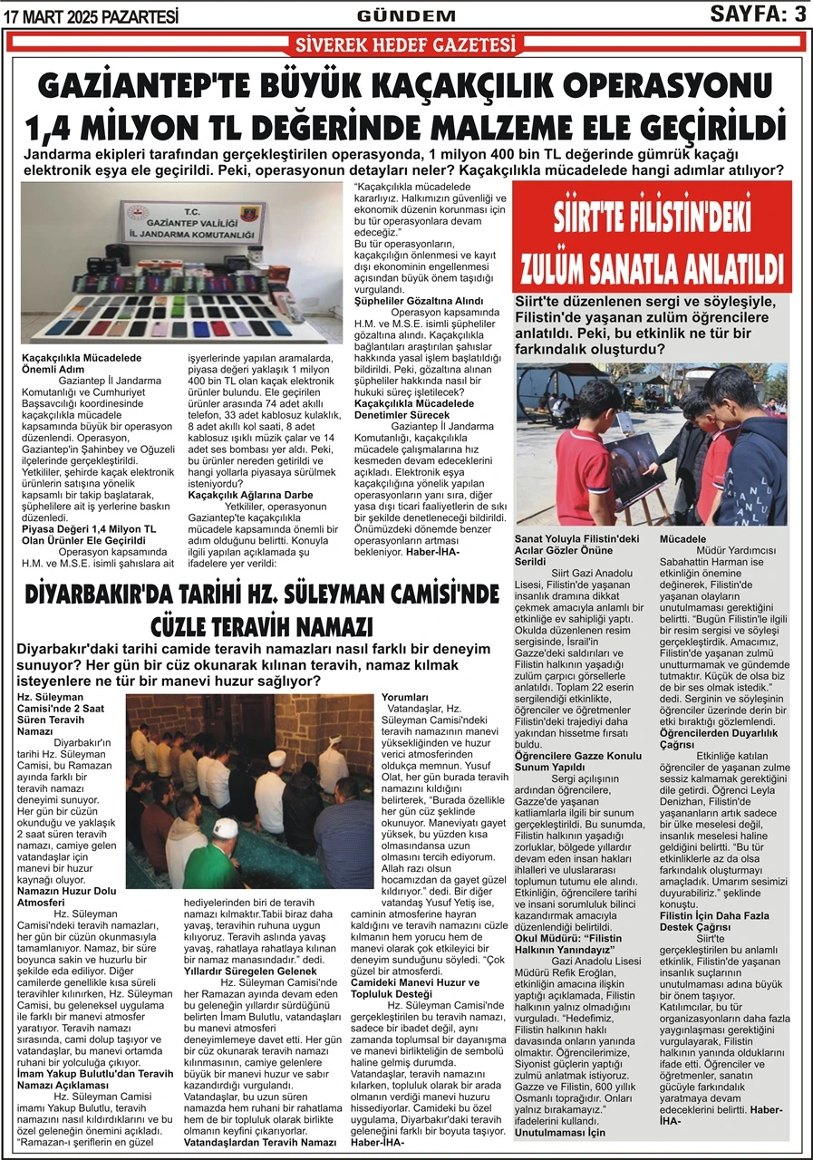 17.03.2025 Tarihli Gazetemiz