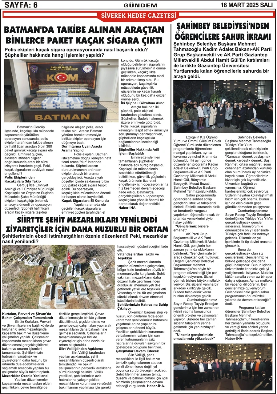 18.03.2025 Tarihli Gazetemiz