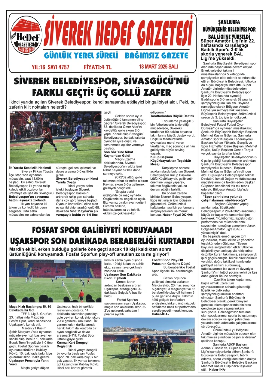 18.03.2025 Tarihli Gazetemiz