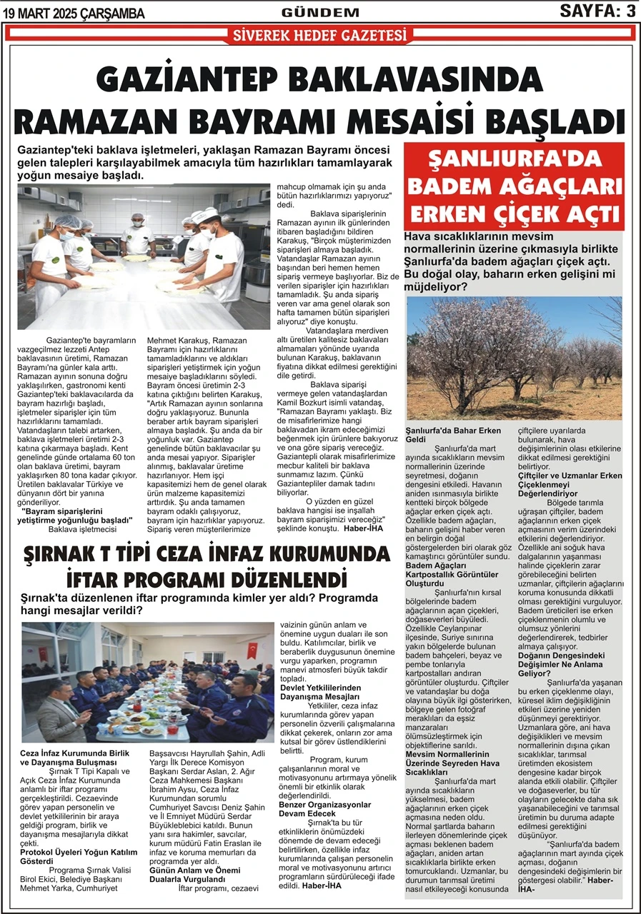 19.03.2025 Tarihli Gazetemiz