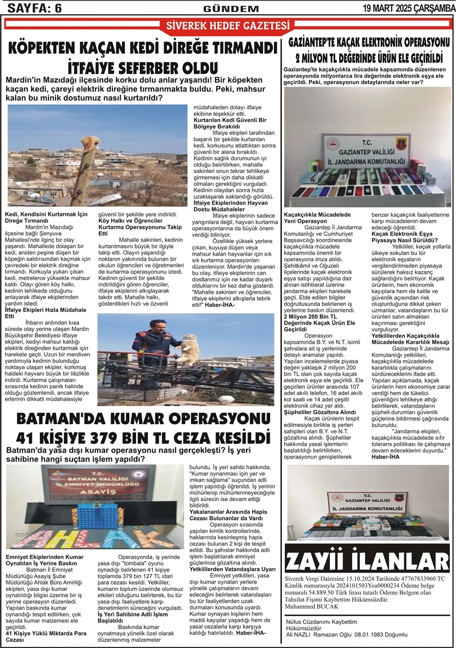 19.03.2025 Tarihli Gazetemiz