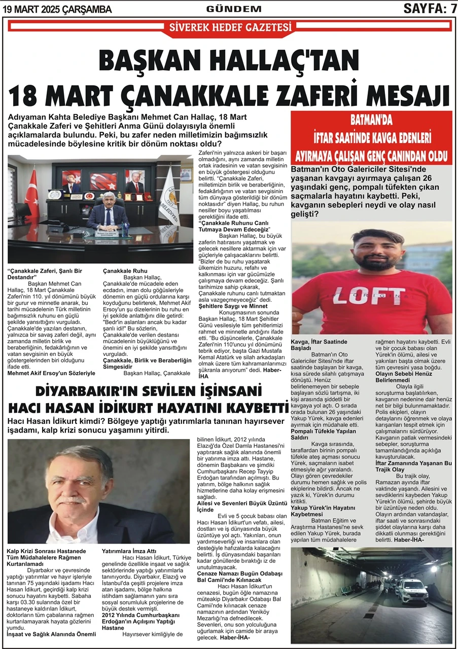 19.03.2025 Tarihli Gazetemiz