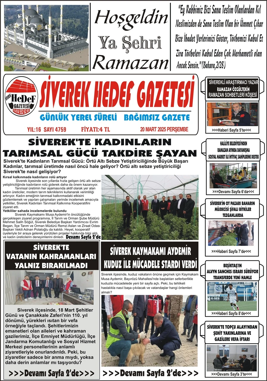 20.03.2025 Tarihli Gazetemiz