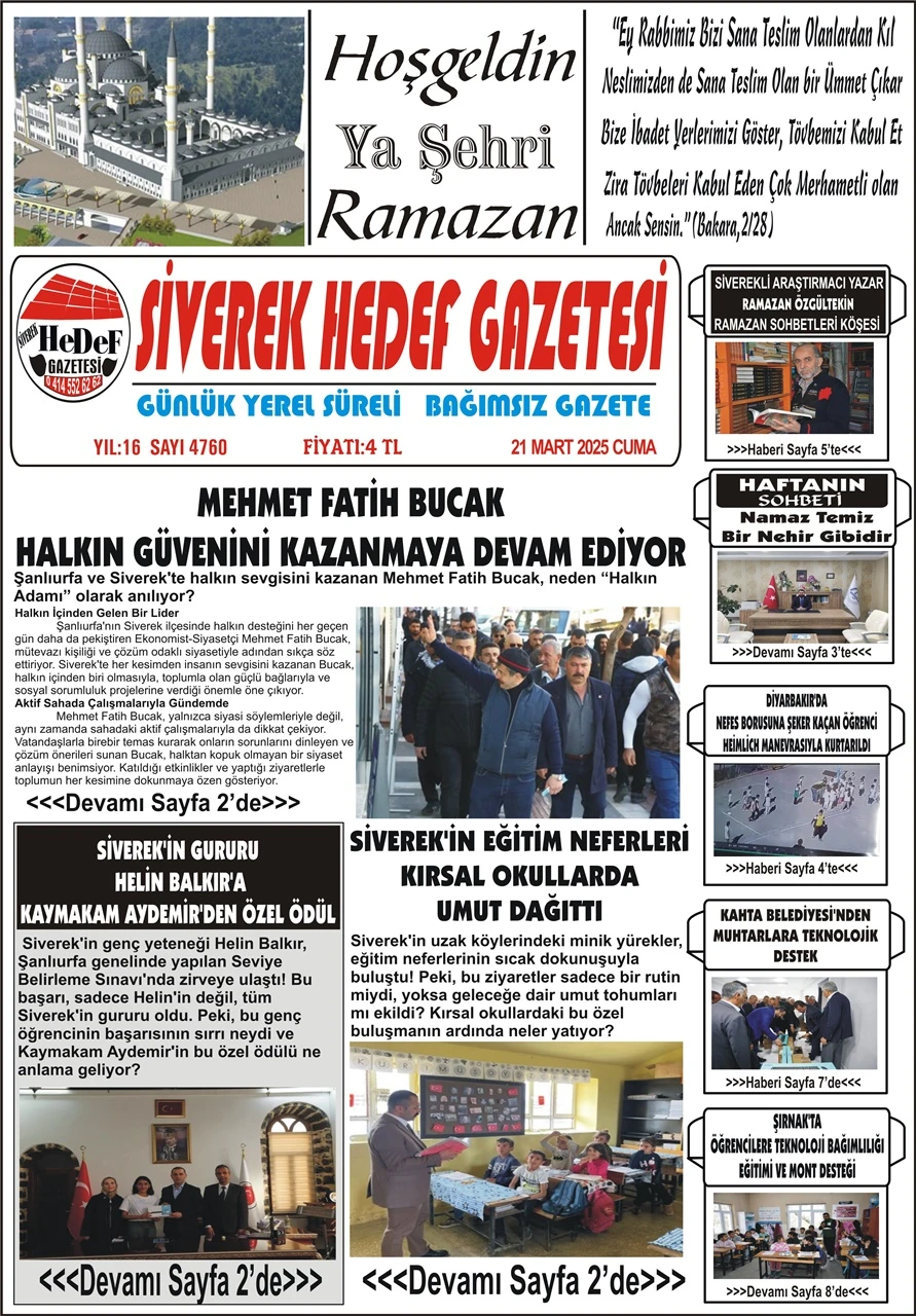 21.03.2025 Tarihli Gazetemiz