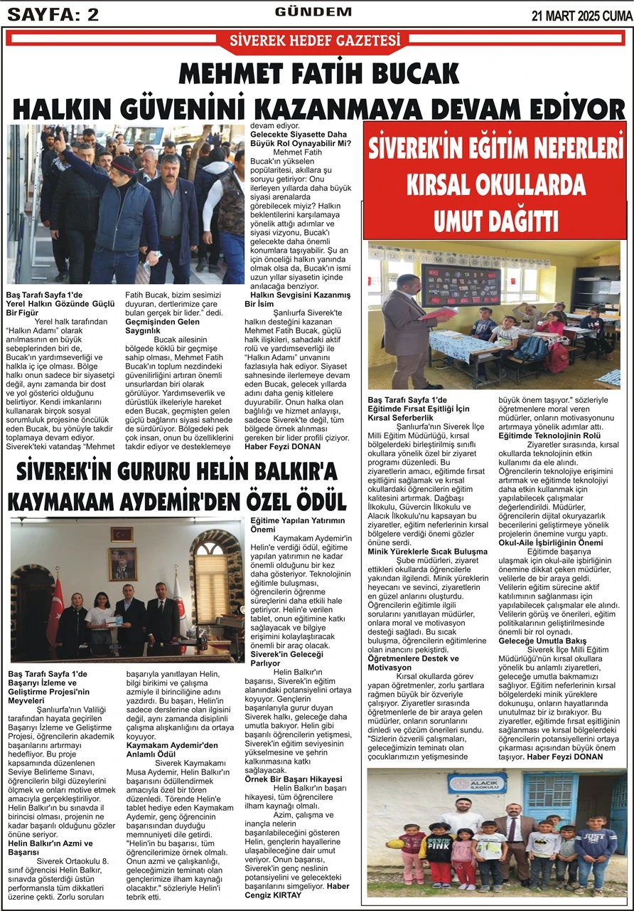 21.03.2025 Tarihli Gazetemiz