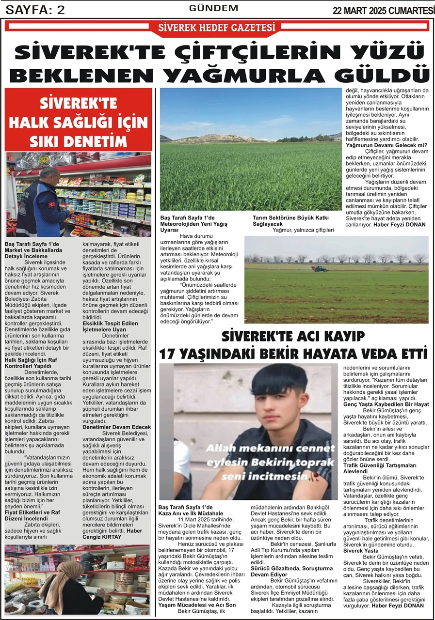 22.03.2025 Tarihli Gazetemiz