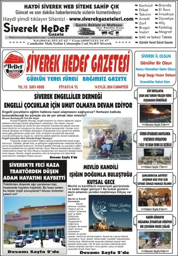 14.09.2024 Tarihli Gazetemiz