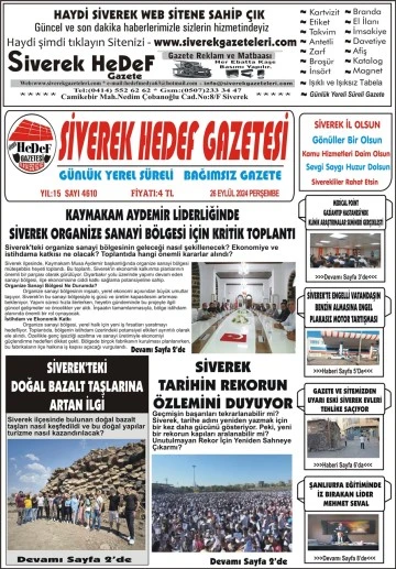 26.09.2024 Tarihli Gazetemiz