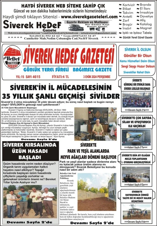 3.10.2024 Tarihli Gazetemiz