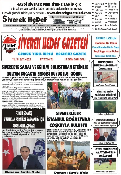 15.10.2024 Tarihli Gazetemiz