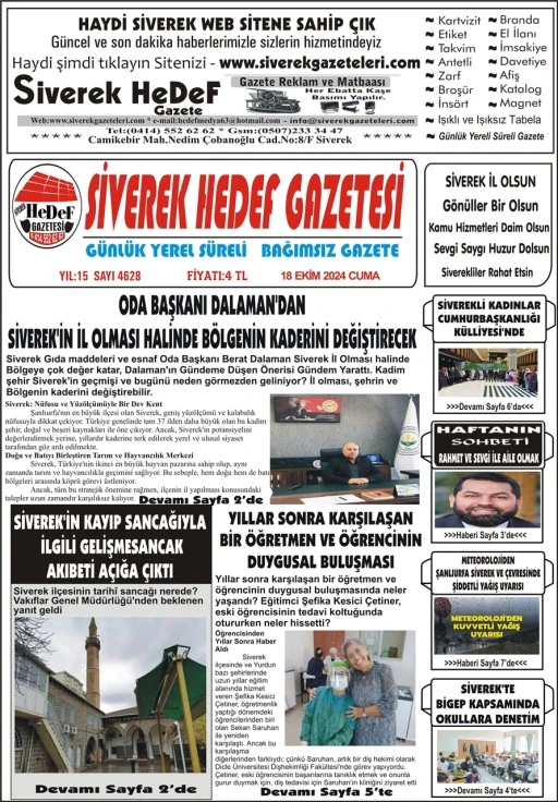 18.10.2024 Tarihli Gazetemiz