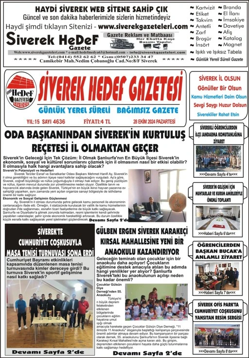 28.10.2024 Tarihli Gazetemiz