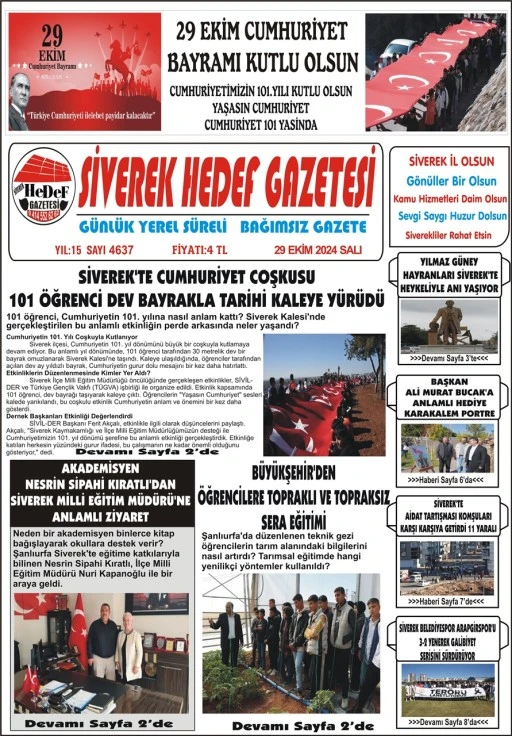 29.10.2024 Tarihli Gazetemiz