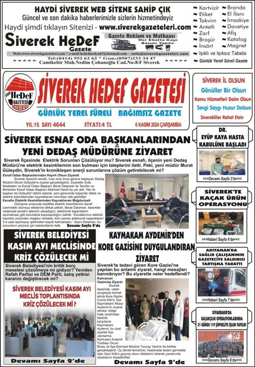 6.11.2024 Tarihli Gazetemiz