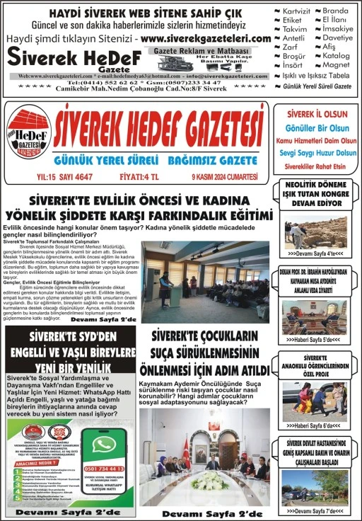 9.11.2024 Tarihli Gazetemiz