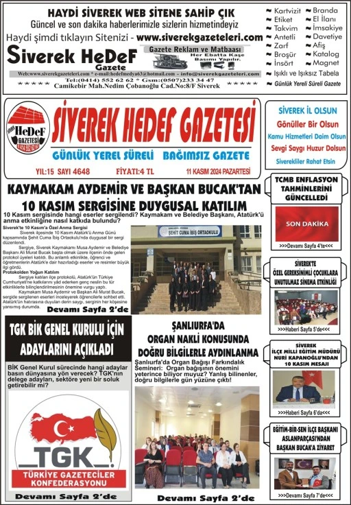 11.11.2024 Tarihli Gazetemiz