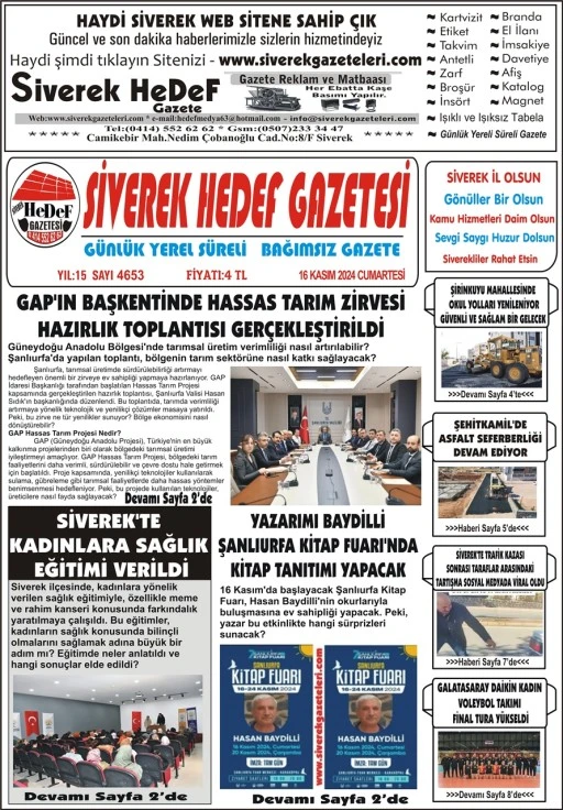 16.11.2024 Tarihli Gazetemiz