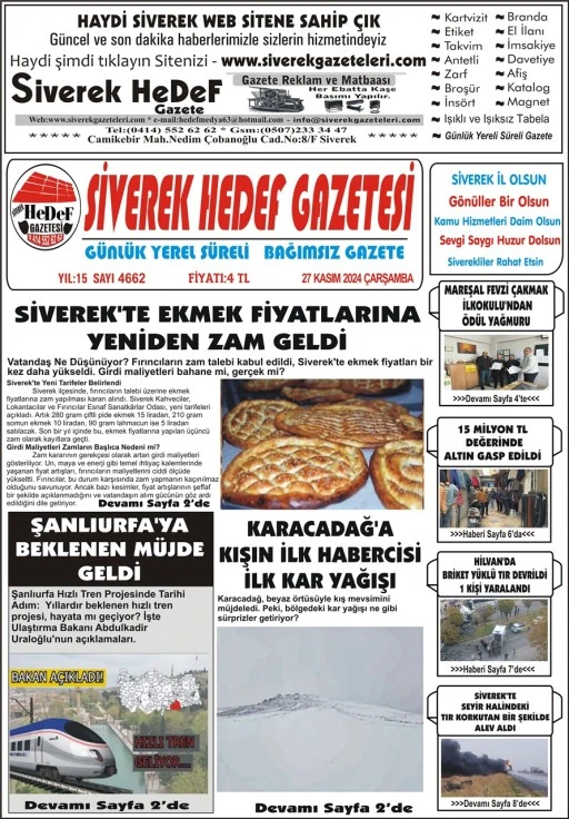 27.11.2024 Tarihli Gazetemiz