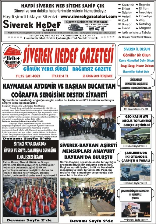 28.11.2024  Tarihli Gazetemiz