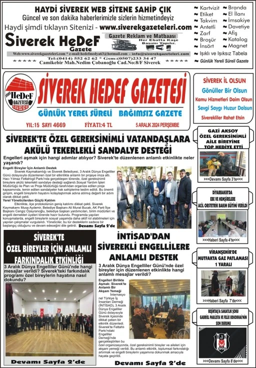 5.12.2024 Tarihli Gazetemiz