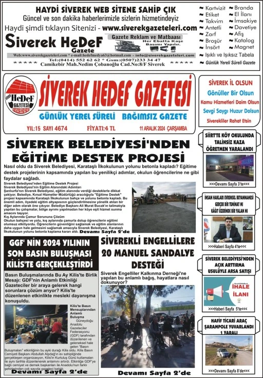 11.12.2024 Tarihli Gazetemiz