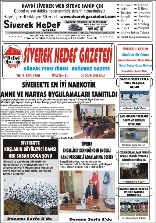 21.01.2025 Tarihli Gazetemiz