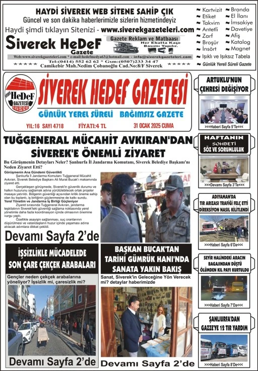 31.01.2025 Tarihli Gazetemiz