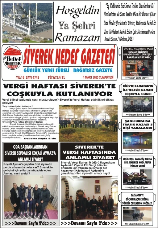 1.03.2025 Tarihli Gazetemiz