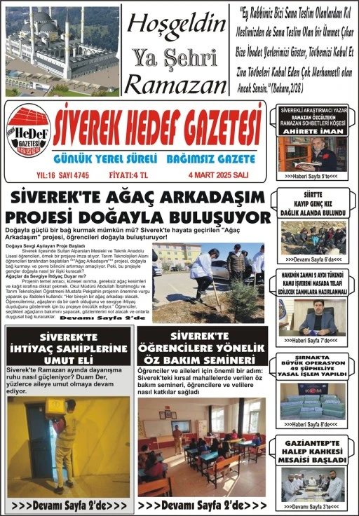 4.03.2025 Tarihli Gazetemiz