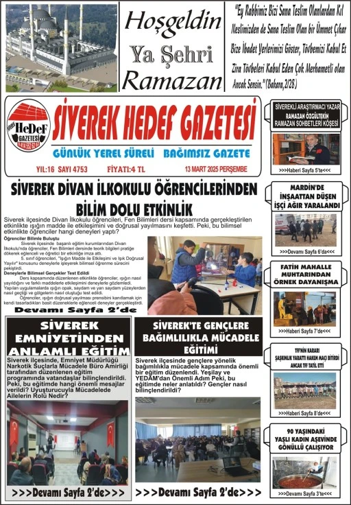 13.03.2025 Tarihli Gazetemiz