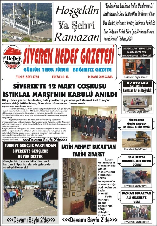 14.03.2025 Tarihli Gazetemiz