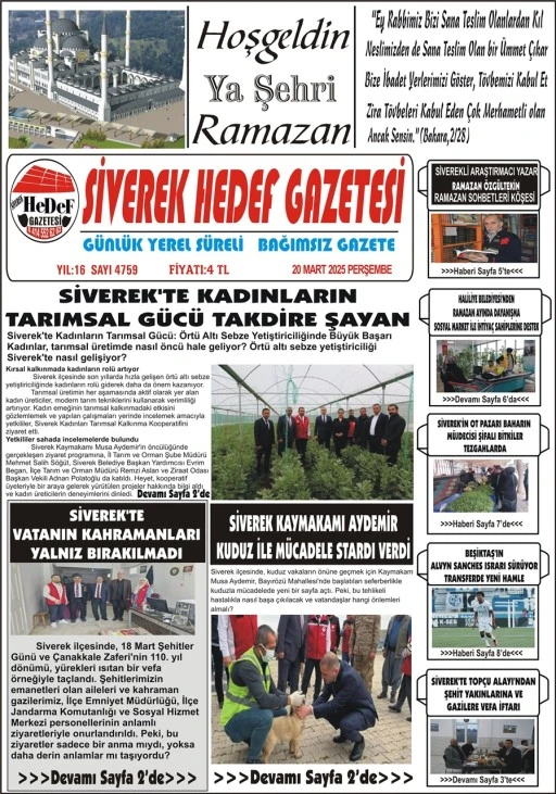 20.003.2025 Tarihli Gazetemiz