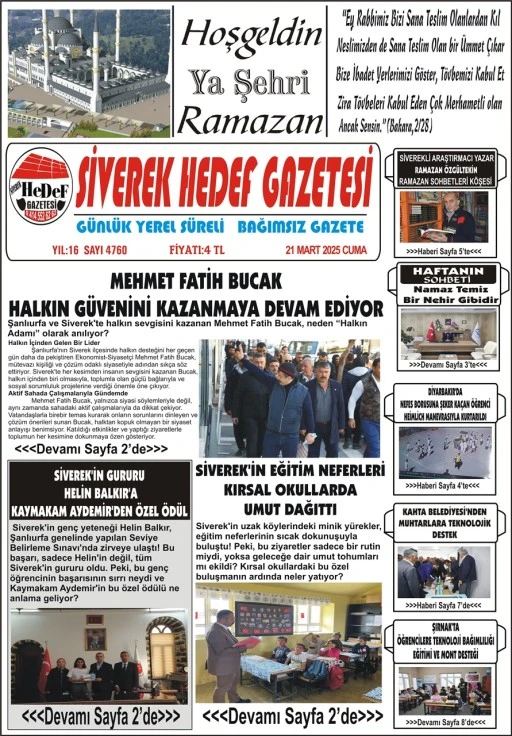 21.03.2025 Tarihli Gazetemiz