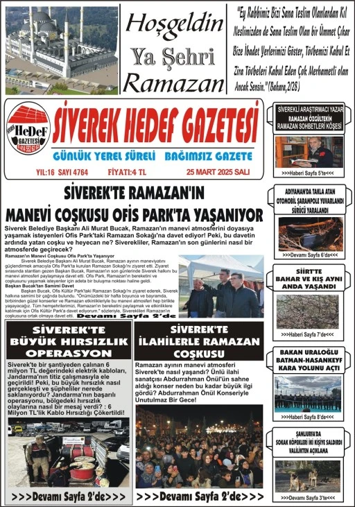 25.03.2025 Tarihli Gazetemiz