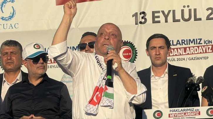 HAK-İŞ Gaziantep'te İşçi Hakları İçin Miting Düzenledi