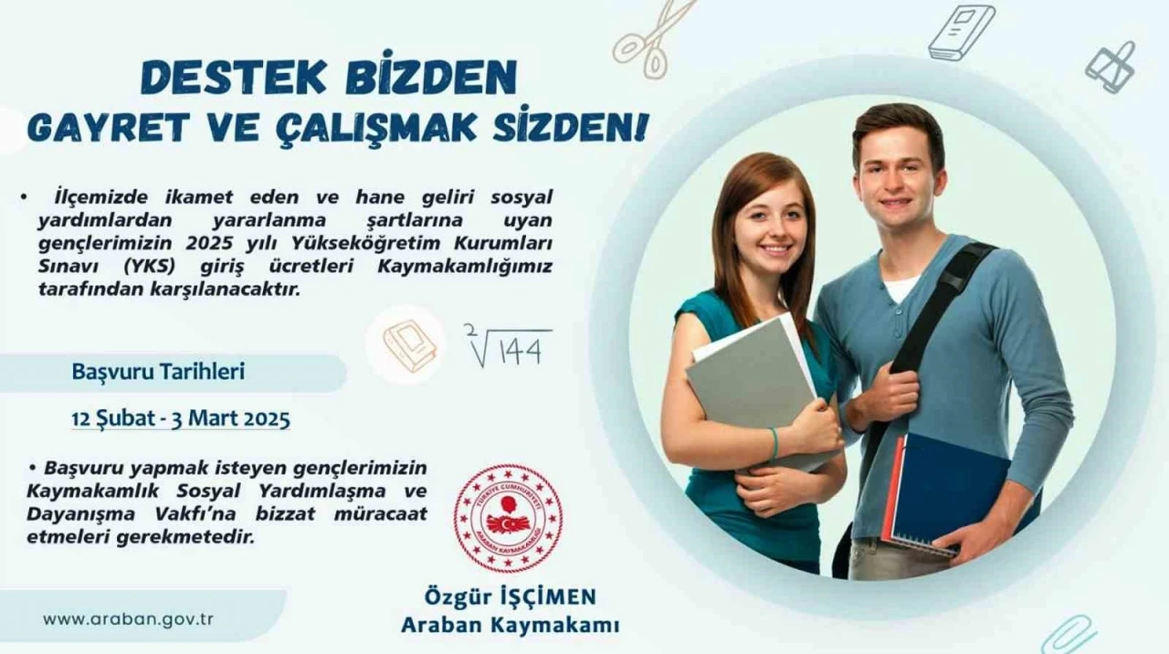  İhtiyaç Sahibi Öğrencilere YKS Ücreti Desteği