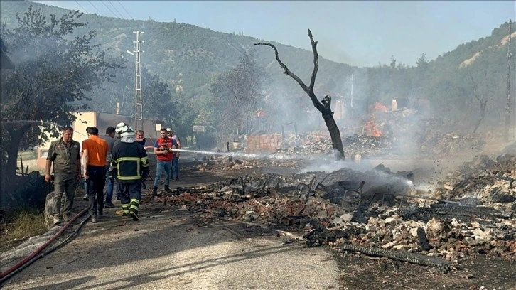Kastamonu'da köyde çıkan yangında 12 ev yandı