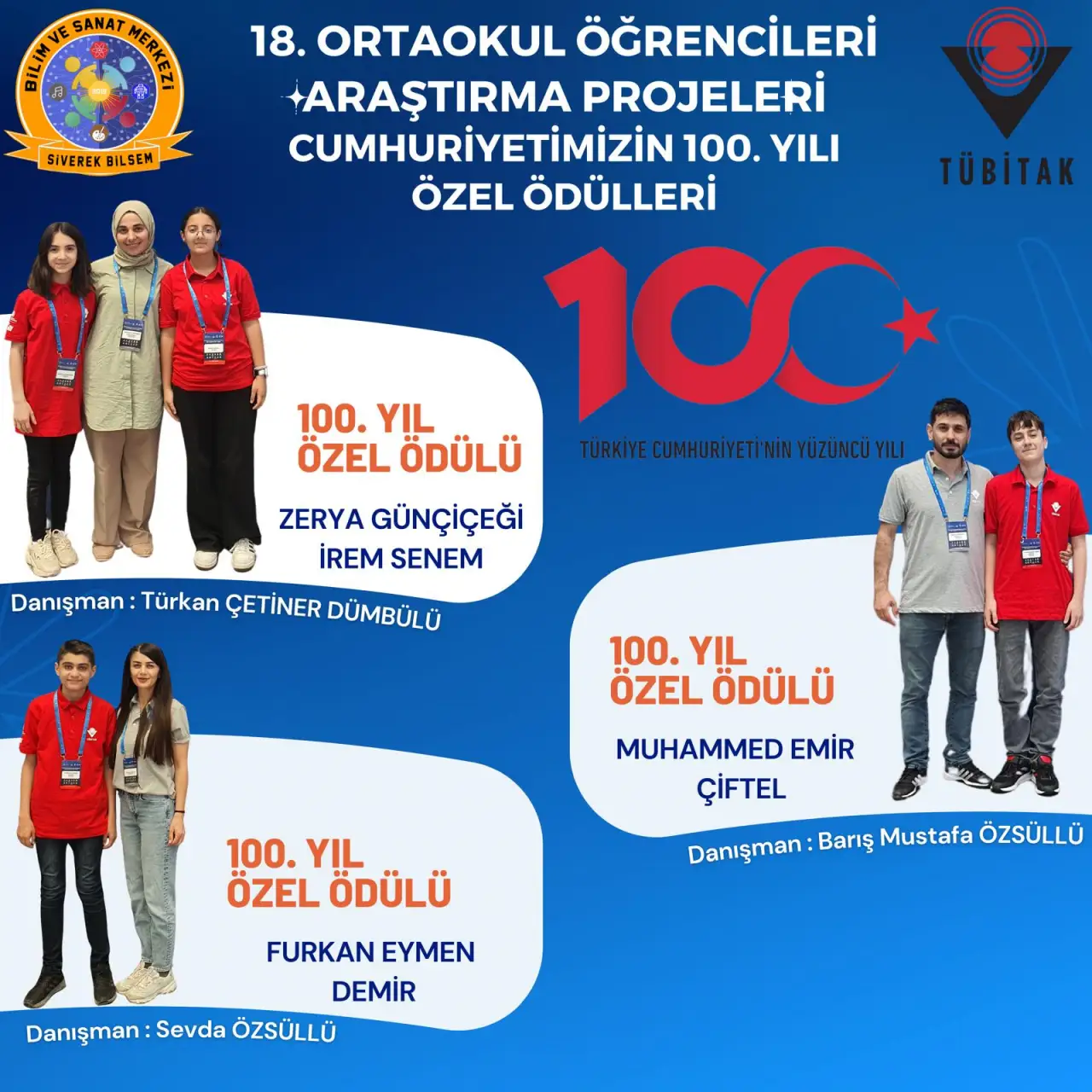 Siverek BİLSEM 100. Yıl Özel Ödülleriyle Yine  Zirvede