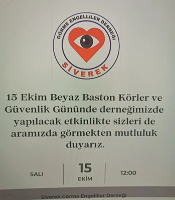 Siverek'te &quot;Beyaz Baston Körler Güvenlik Günü&quot; Etkinlikleri Düzenleniyor