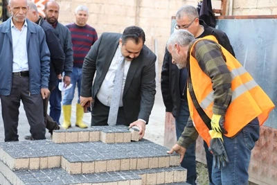 Viranşehir Caddeleri Renkli Begonit Taşlarla Güzelleşiyor